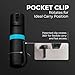 POM Pepper Spray Pocket Clip - Flip Top Safety - Maximum Strength OC Spray Self Defense - Tactical Compact & Safe Design - Quick Key Release - 25 Bursts & 10 ft Range