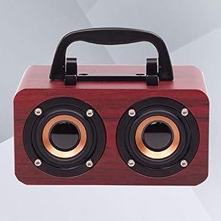 Vosarea Enceinte Bluetooth en Bois Vintage rétro Haut-Parleur sans Fil Haut-Parleur Portable Haut-Parleur avec Son HD et Basse (Rouge) - Les Beatles, Paul McCartney, John Lennon, RIngo Starr, George Harrison Vosarea Enceinte Bluetooth en Bois Vintage rétro Haut-Parleur sans Fil Haut-Parleur Portable Haut-Parleur avec Son HD et Basse (Rouge) – Image 4