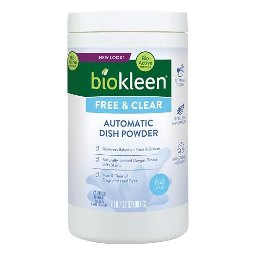 Biokleen Free & Clear Dishwashing Detergent- 64 Loads - Powder, Concentrated, Phosphate & Chlorine Free, Eco-Friendly, Non-Toxic, No Artificial Fragrance, Colors or Preservatives