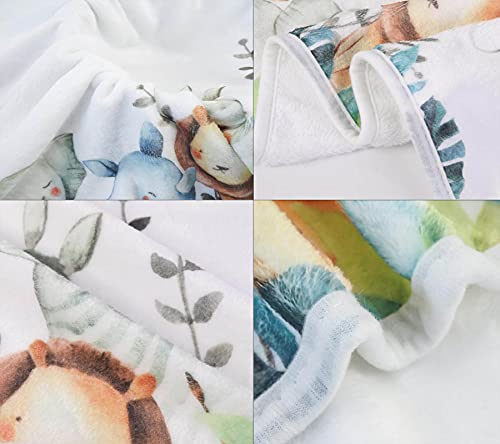 Popfavors, Yuzioey Safari Baby Monthly Milestone Blanket, Jungle Animals Baby Month Blanket , Baby Boy Blanket Growth Chart Nursery Decor, Includes Marker, White, 50Inx40In #TOP3