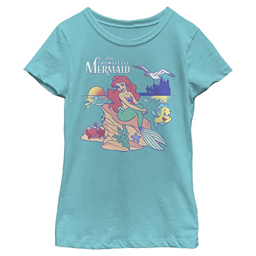 Disney, Big Princesses Little Poster Simplified Girls Short Sleeve Tee Shirt - Main Image