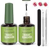 2 Pcs Gel Nail Polish Remover, Professional Gel Polish Remover, Nail remover kit, Easy to remove nail polish in 3-5 minutes, Quickly Removal, Gentle on Nails, green