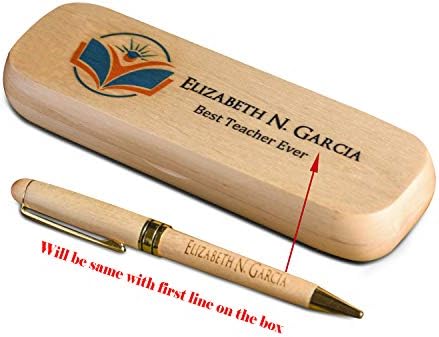 Custom Personalized Name, Title & Logo on Maple Wood Ball Pen & Case Set Anniversary Gift (Wood color printed)