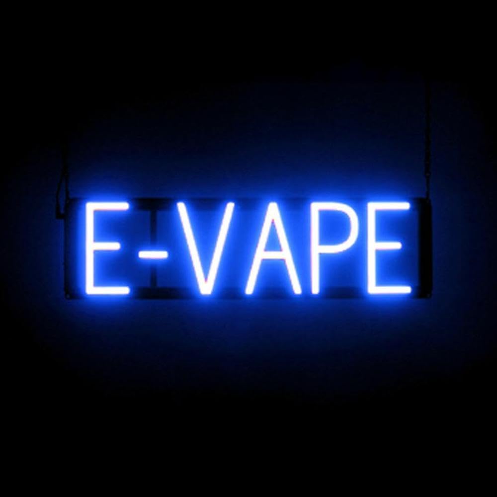 SpellBrite LED Neon E-VAPE Sign for Business - Blue, 23" x 6"