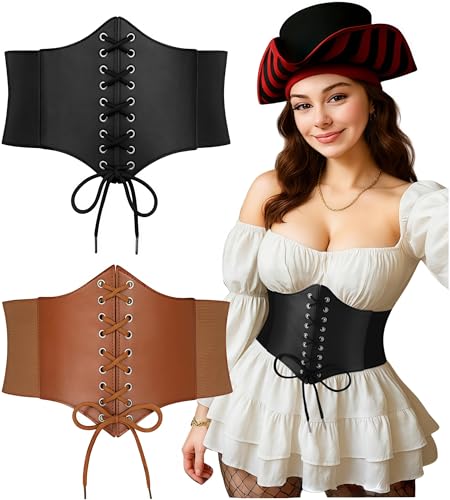 Listado de Faldas de Vestir para Dama del mes. 48 Cinturones para Mujer 2 Piezas, Cinturón de Disco Bohemio para Mujer Dama, Elegante Anchos Cinturón Cintura Cosplay Ajustable Elástico Moda para Vestido Falda Fiesta Navidad...