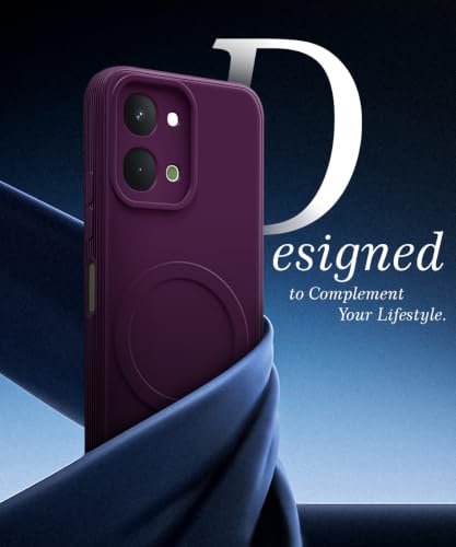Image of WOW IMAGINE Back Case Cover for iQOO Z11x | Vivo T5x 5G | Soft Matte Silicone Case| Slim Fit & Shockproof | Camera Protection Bumper Cover (Purple)