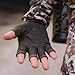 First Lite Rugged Wool Half Finger Glove - Merino Wool Hunting Gloves with Silicone Grip Palm for Shooting Dexterity, Walnut, Large