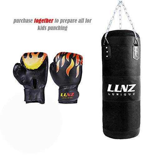 Luniquz Kids Boxing Gloves for Punching Bag Training, 4 OZ 6 OZ Fit 3 to 14 YR, Black - Thumbnail 5