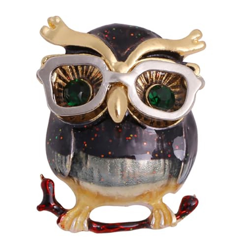 Image of Enamel Owl Bird Brooch Pin for Women Girls Red Green Animal Brooches