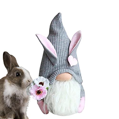 QARIDO Gnomos sin rostro, lindos gnomos de conejo, gnomos de Pascua, decoración de felpa, colgante escandinavo, adorno de mesa para el hogar, muñeca de peluche de elfo Tomte