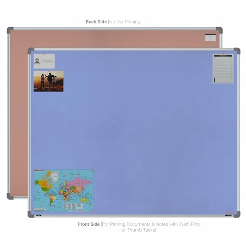 Image of Scholar Art Metis 4x5 Feet Fabric Pin Up Board for Office, Home & School | Vibrant & Versatile Crape Cloth + High Density Soft Board for Pinning Photos, Sticky Notes & Reminders (Purple)