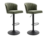 Shunzhi Swirl PU Leather Bar Stools Set of 2 Adjustable Counter Height Bar Stools with Back Modern B