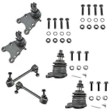 TRQ Front Suspension Kit Ball Joint Sway Bar Stabilizer Link Compatible with 2004-2012 Chevrolet Colorado GMC Canyon 2007-2008 Isuzu i-370