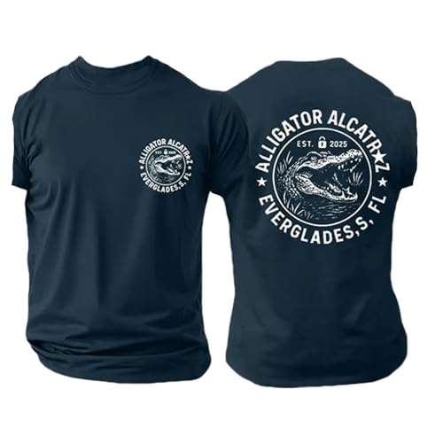 Alligator Alcatraz Shirt Political Tshirts Navy