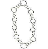 Kostüm Schmuck Silber plattiert große ODD Form abstrakte Runde Link Halskette Lange Länge.