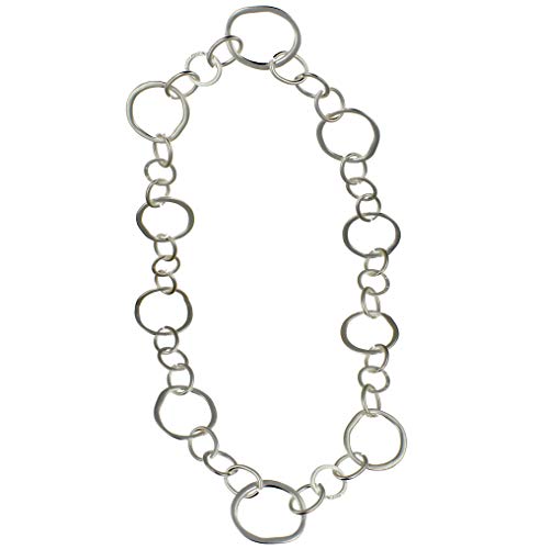 Lunga catena di bigiotteria in argento placcato