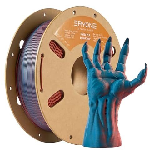 ERYONE Matte PLA Filament 1.75mm, 3D Printer PLA Matte Filament, +/-0.03mm, 1kg (2.2lbs)/Spool,Dual Matte Teal & Burnt Orange