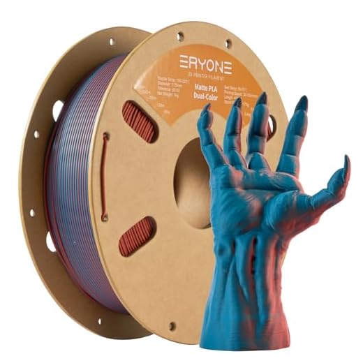 ERYONE Matte Dual Color 3D Printer PLA Filament 1.75 +/- 0.03mm, Matte Bicolor Filament PLA 1KG(2.2LBS) Spool, Teal&Burnt Orange