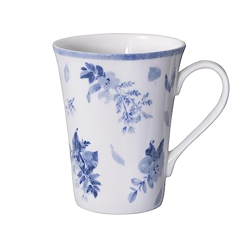 Mikasa Kiley Bone China Lightweight Chip Resistant 16 Piece Dinnerware Set, Service for 4,Blue and White