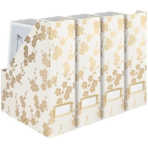 BLU MONACO Floral Magazine File Holder Set Cover