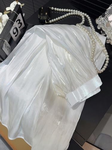 Women's Elegant Pleated Midi Skirt High Waisted A Line Flowy Swing Boho Long Beach Elastic Waist Summer White Skirts2