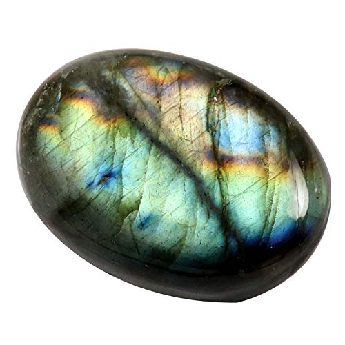 Cabochon ovale en labradorite naturelle 50,35 carats pierre gemme Ku07