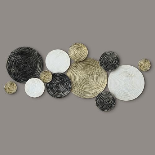 Pickmesh 12 Pcs Black Gold and White Metal Wall Decor 3.9 to 13.8...