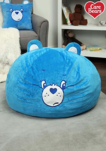 Fun Costumes Care Bears Grumpy Bear Plush Pouf Decoration, Super Soft Cushioned Blue Bean Bag Chair, Home & Bedroom Ottoman Decor ST
