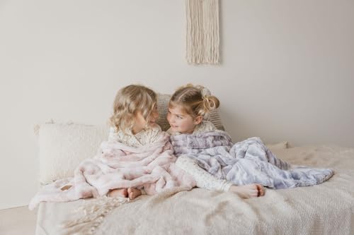 Image of Cuddle Cookie Baby Faux Fur Marbleized Blanket, 27 x 33 inches, in Gift Box (Pink)