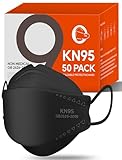 KN95 Face Masks 50 Pack for Adults, Breathable and Comfortable KN95 Mask Disposable, Filter Efficiency≥95%, Black