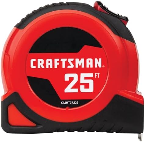 CRAFTSMAN 25-Ft Tape Measure with Fraction Markings, Retractable,...