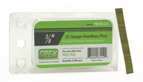 GREX P6/10-2.5 23 Gauge 3/8-Inch Length Headless Pins (2,500 per box)