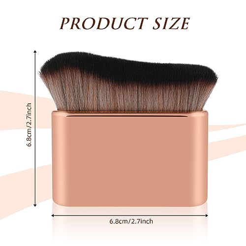 Prasacco Bräunungspinsel, 6,8 x 6,8 cm Flacher Bräunungspinsel Großer Körper-Make-up-Pinsel Selbstbräunungspinsel Multifunktionaler Körperpinsel Puderpinsel Rougepinsel mit Weichen Borsten (Roségold)