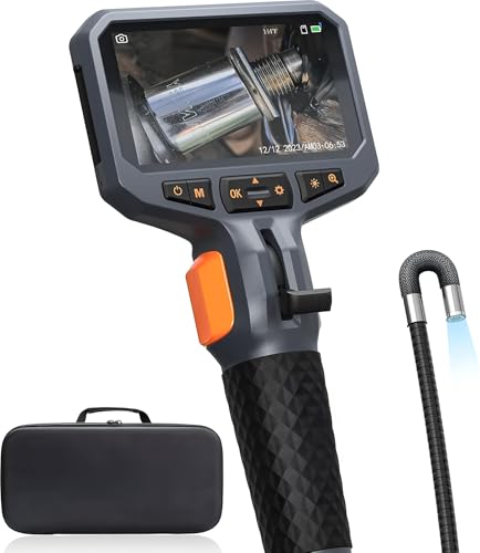 Articulating Borescope TD450s Articulating Single/Dual Lens Inspection Camera Stainless Steel Tube All-in-One Articulating Inspection Camera that Can Look Around Corners(1*len-5.5mm-1m)
