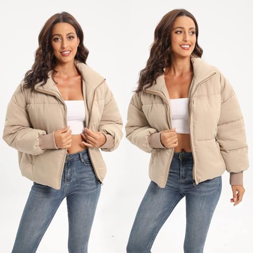 Women's Puffer Jacket Long Sleeve Zip Up Warm Baggy Winter Jackets for Women4