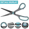 Asdirne Teflon Coating Scissors, Stainless Steel Blades, Soft Grip Handle, Suitable for Households,Offices and Schools, All Purpose, Blue/Grey, 21.5 cm #3