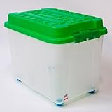 DEMA - Scatola portaoggetti Maxi con rotelle e coperchio verde,...