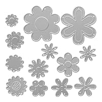 CHENJIN Flower Cutting Die Set - 9 Piece Carbon Steel Craft Dies For Card Making