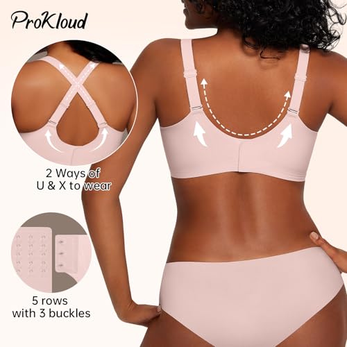 Image of ProKloud WirelessTriangle Bralettes for Women Plunge Unlined Unpadded Bras | No Underwire Comfortable Everyday Tshirt Bra,Hook and Eye Closure