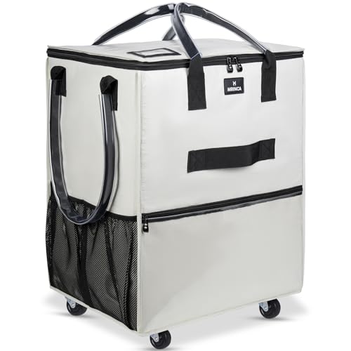 Large Reusable Grocery Bag On 5 Wheels, 130L Foldable Rolling Tote Bag