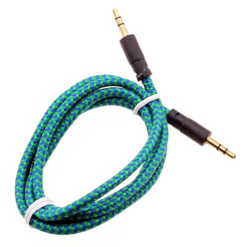Cable Auxiliar 3.5mm Trenzado Verde 1m