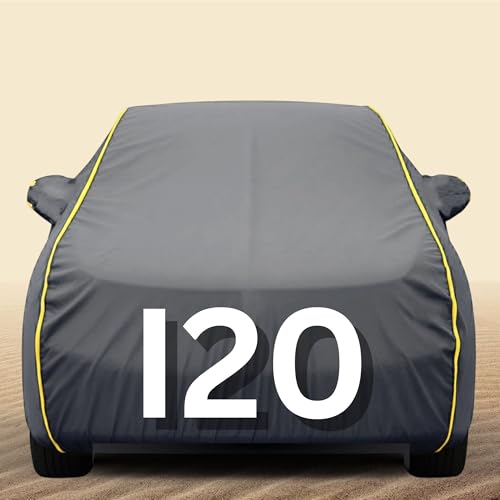 Image of i20 Cover (All Variants) Car Body Cover - 100% Waterproof Custom Fit with Mirror Pockets | Triple-Stitched Elastic Design, Heat Reflective, Anti-Dust, All-Weather (Grey Series)