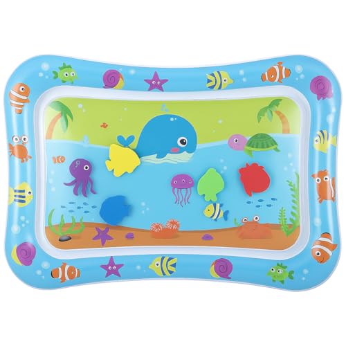 Tapete Infantil de Água Inflável para Bebê Almofada Sensorial Interativa Brinquedo Baby Educativo 48,5x67,5cm (Oceano)