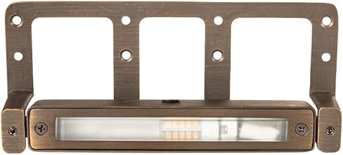 VOLT Luz giratoria G2 de 12 V para paisaje duro de latón (bronce) con cable de plomo de 4 pies para iluminación al aire libre de bajo voltaje,