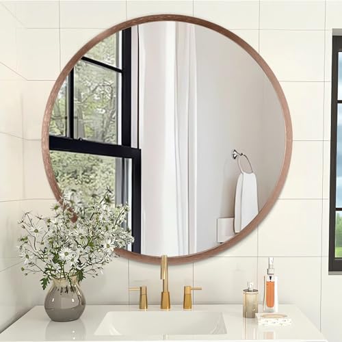 AOAOPQ Espejo de pared redondo con marco de metal simple moderno colgante para baño pasillo habitación