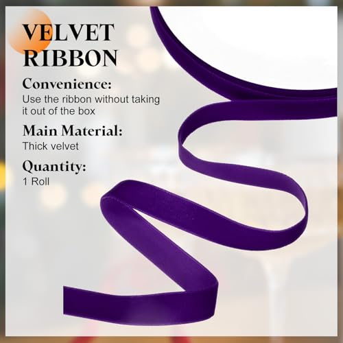 Ruban de velours violet de 22,9 m pour customiser vos objets - 4