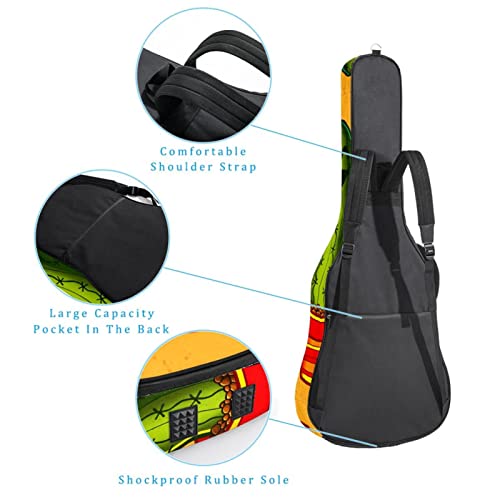 Étui de protection rembourré pour guitare classique et acoustique Motif chouette et lune, Multicolore 04, 42.9×16.9×4.7… - Les Beatles, Paul McCartney, John Lennon, RIngo Starr, George Harrison Étui de protection rembourré pour guitare classique et acoustique Motif chouette et lune, Multicolore 04, 42.9x16.9x4.7… – Image 4
