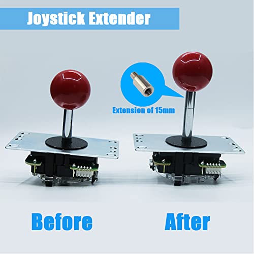Arcade Game Joystick Extender 4 Pcs 15mm Arcade Cabinet Control Accessories, Make The Arcade Joystick Longer, for Retro Arcade US Balltop Joysticks