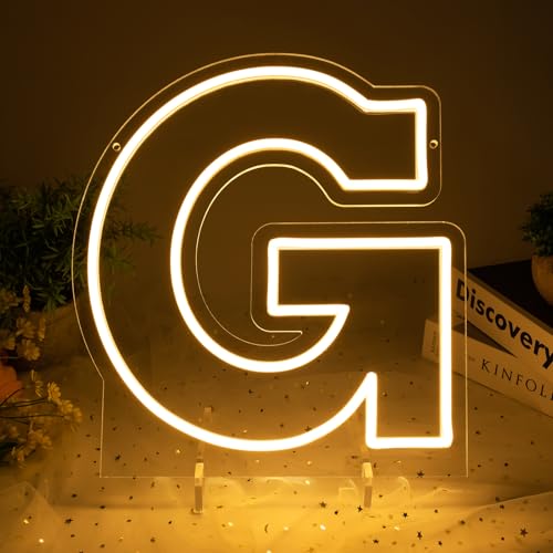 Image of Light Up Letters G, Led Marquee Letter Lights Neon Sign, 13.9 inch Height Decorative Lighted Alphabet Number, Battery /USB Powered Led Letters Lights for Wedding, Birthday, Party, Christmas or Home Decor