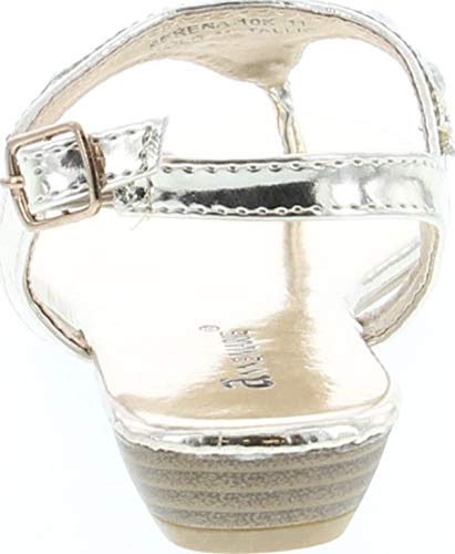 Anna Marie Serena 10K Little Girls Gladiator Floral Rhinestone Low Heel Flat Sandals4